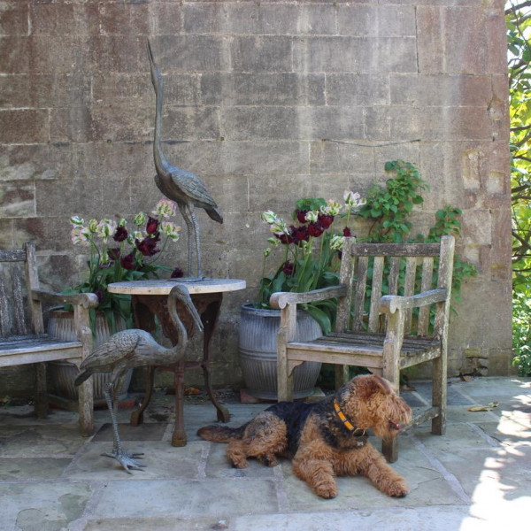 Charming Pair of Mid 20th Cent Herons Water Feature