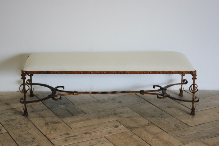 1940s Spanish Gilt Metal Stool