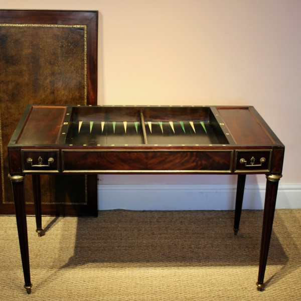 18th Century French Louis XVI Mahogany Backgammon or Tric Trac Games table