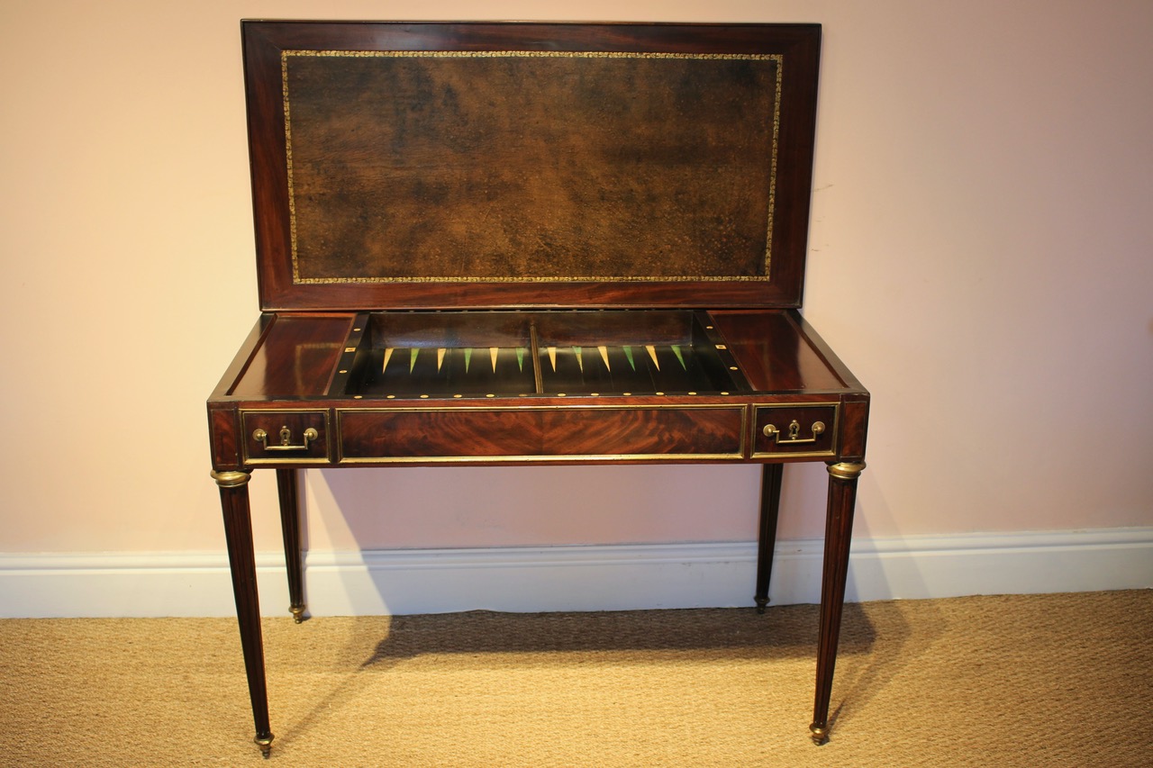 18th Century French Louis XVI Mahogany Backgammon or Tric Trac Games table