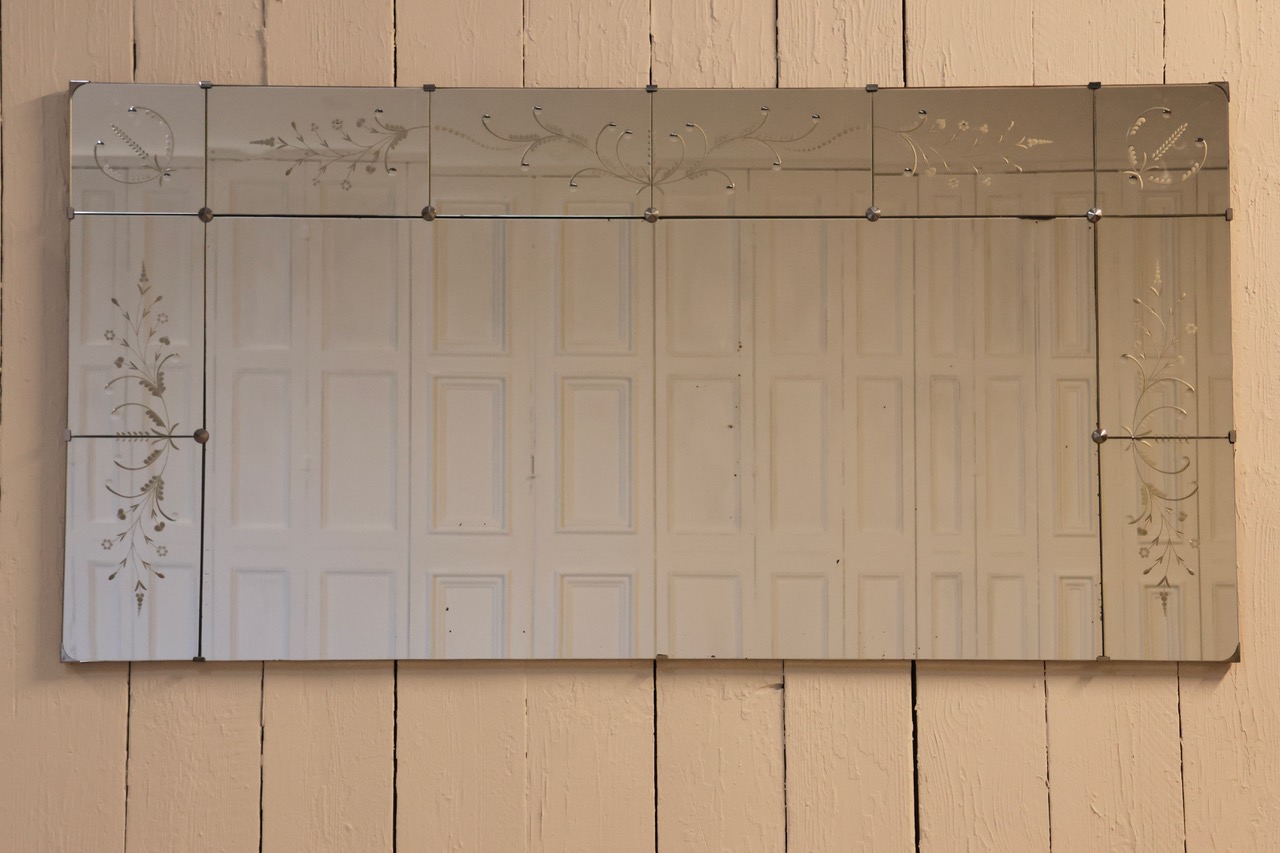 Large Art Deco French Landscape Mirror