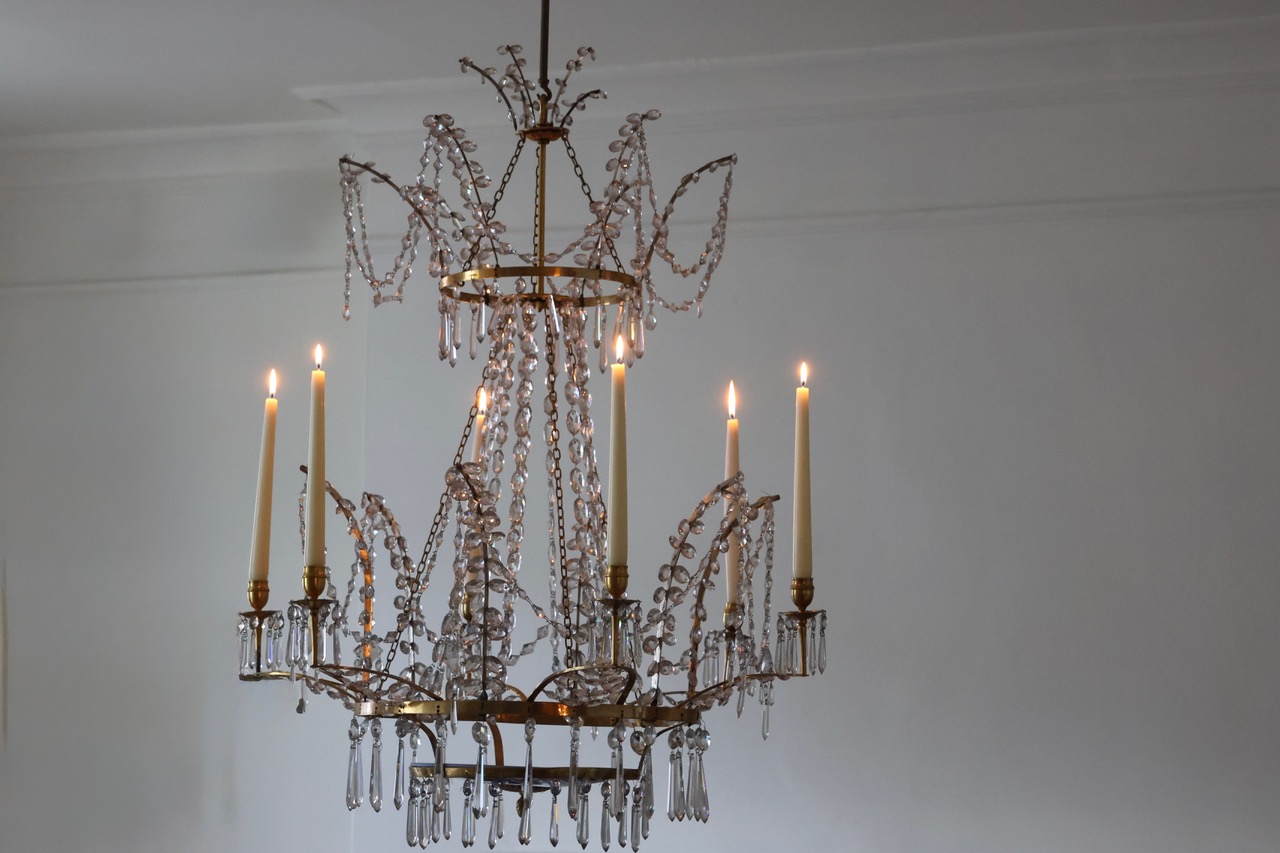 Fine Late 18th Century Danish Louis XVI Gilt Bonze Chandelier