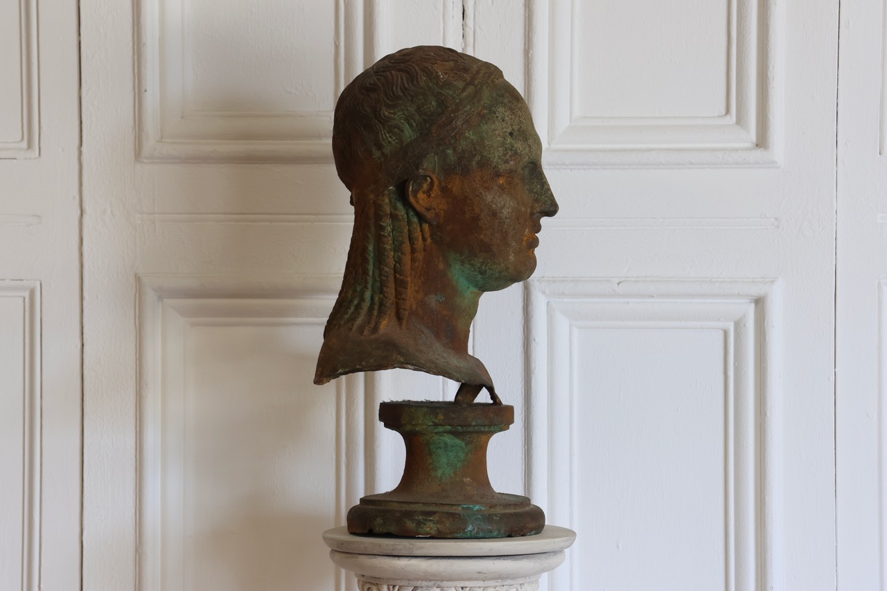 20th Century French Cast Iron Bust After the Antique