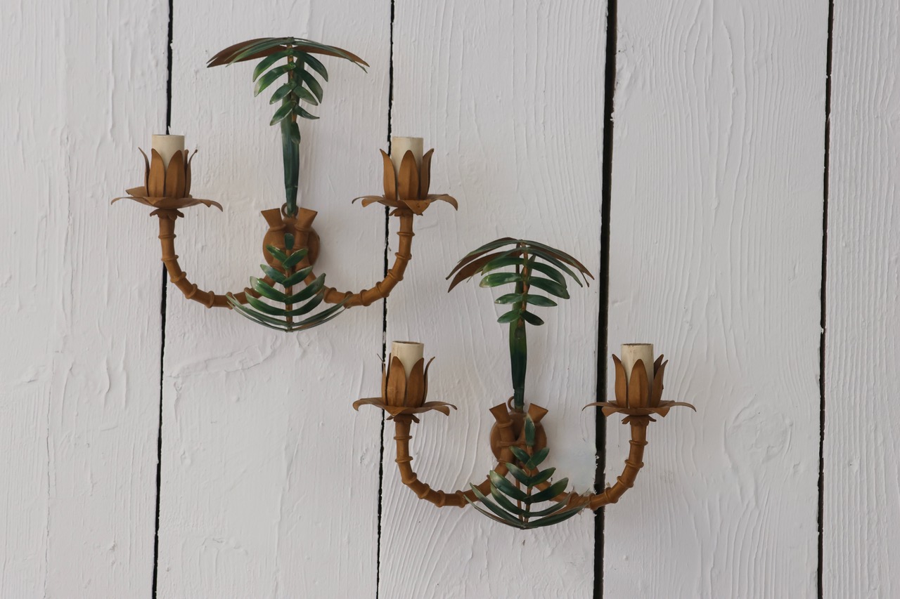 Stylish Pair of 20th Century French Painted Wall Lights