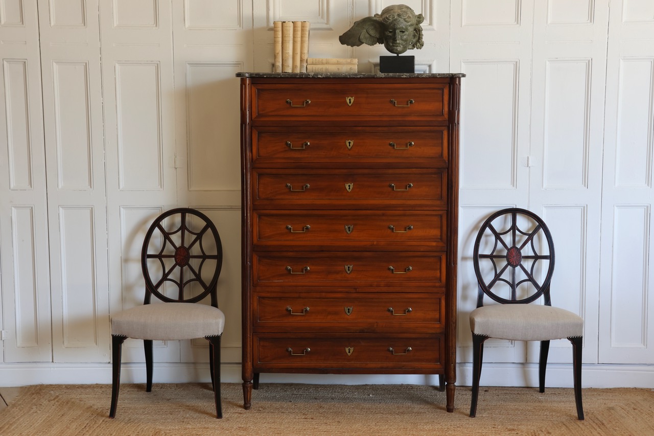 Late 18th Century French Louis XVI Period Mahogany Semainier